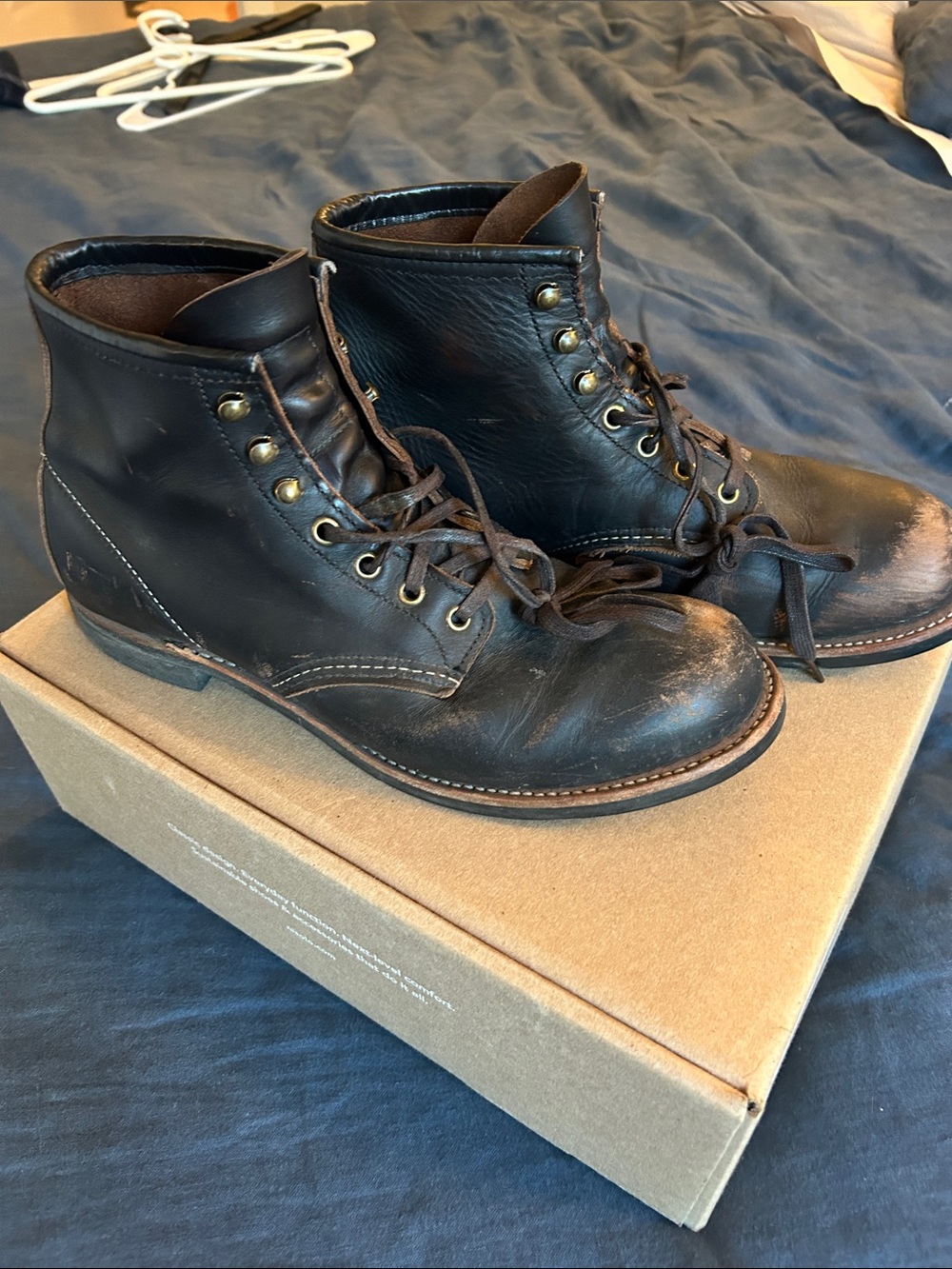 Red Wing 3345 Blacksmith Black Prarie Leather Lace-Up Work Boots